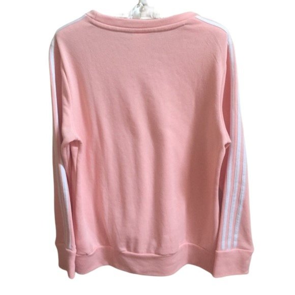 Adidas Climalite Peach Triple Striped Pullover Sweatshirt Sz L - Picture 10 of 11